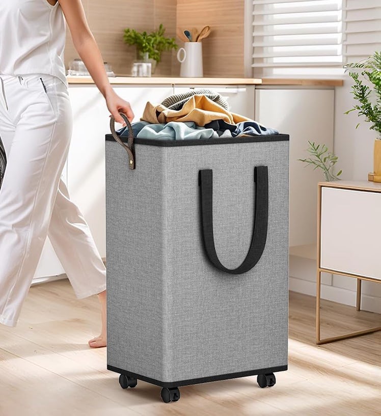 SpaceTrove Laundry Basket with Wheels