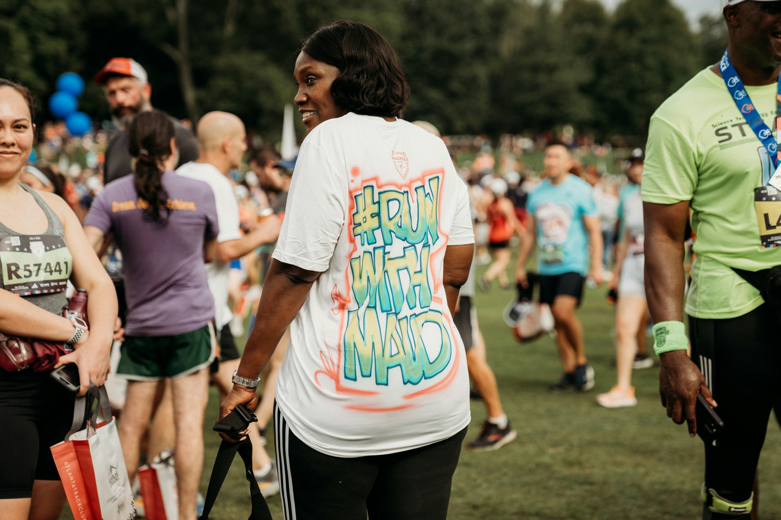 Ms. Wanda Cooper Jones at a run for the Ahmaud Arbery Foundation.