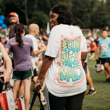 Ms. Wanda Cooper Jones at a run for the Ahmaud Arbery Foundation.