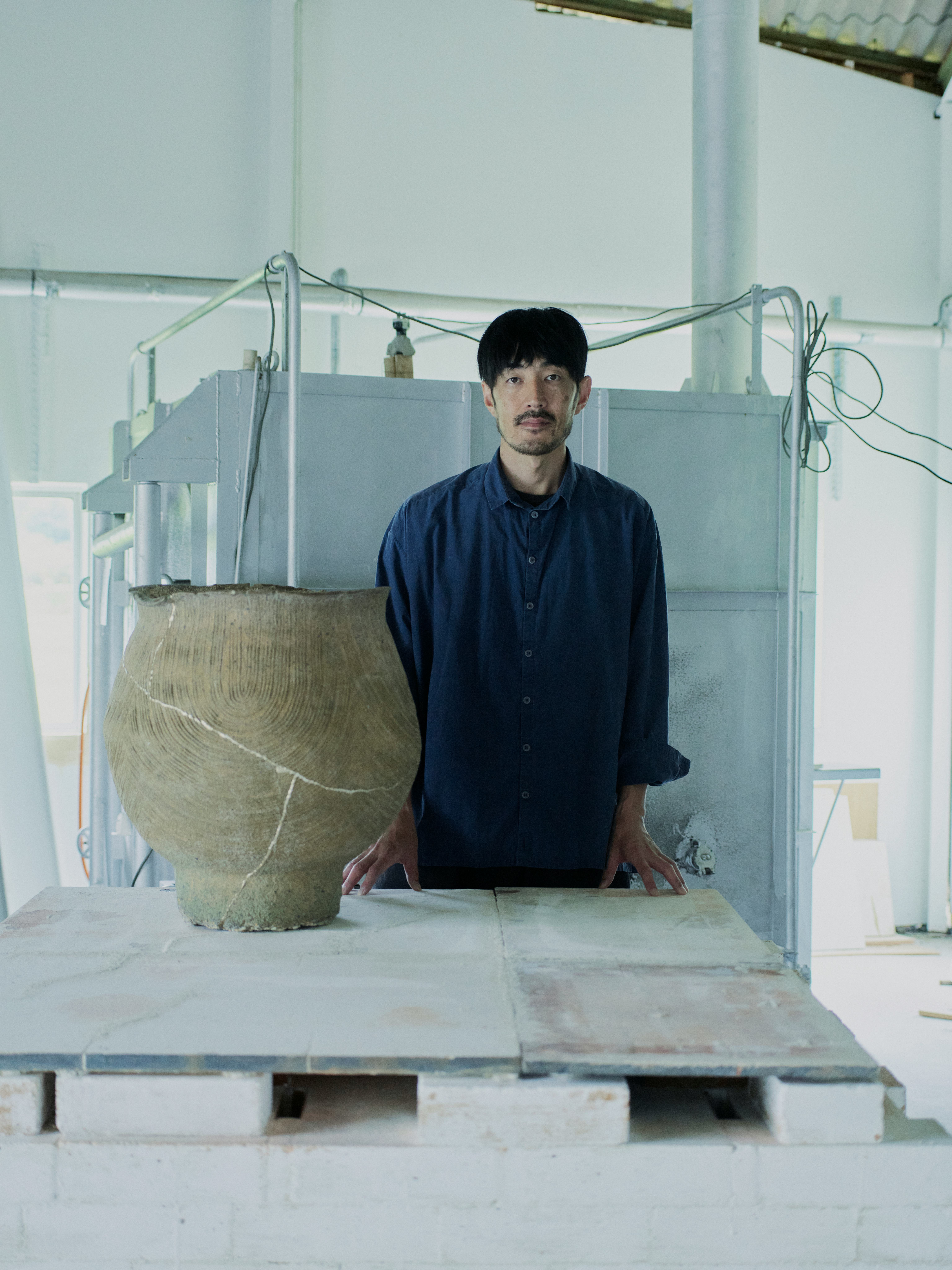 Masaomi Yasunaga in his studio in Japan