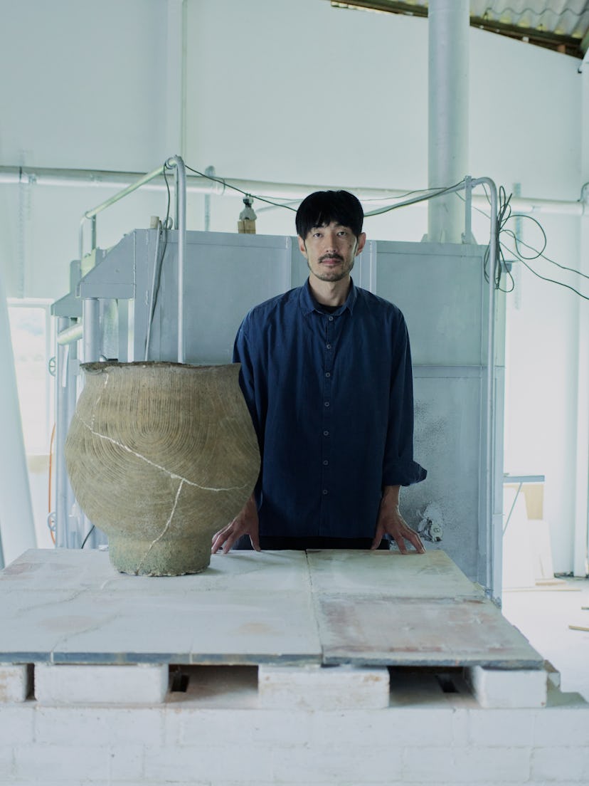 Masaomi Yasunaga in his studio in Japan