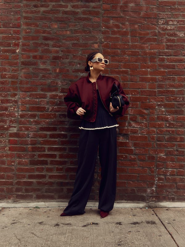 The writer wearing cheugy peplums.