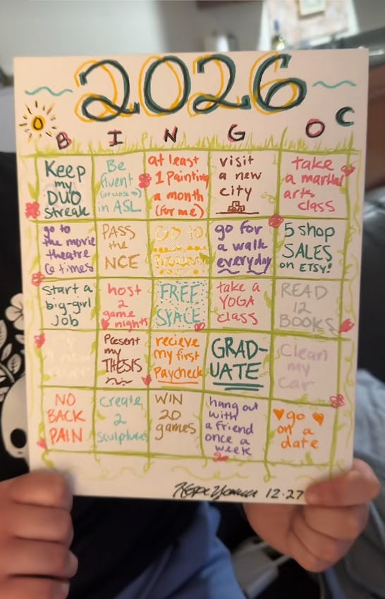 Bingo vision board ideas.