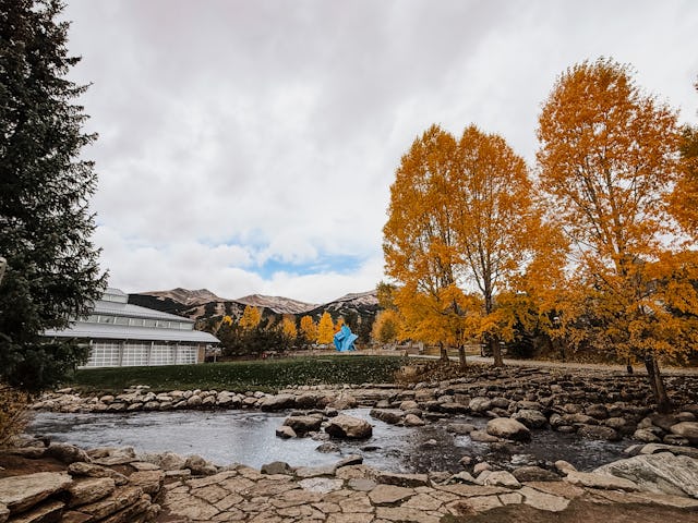 The Blue River Plaza area in Breckenridge, Colorado