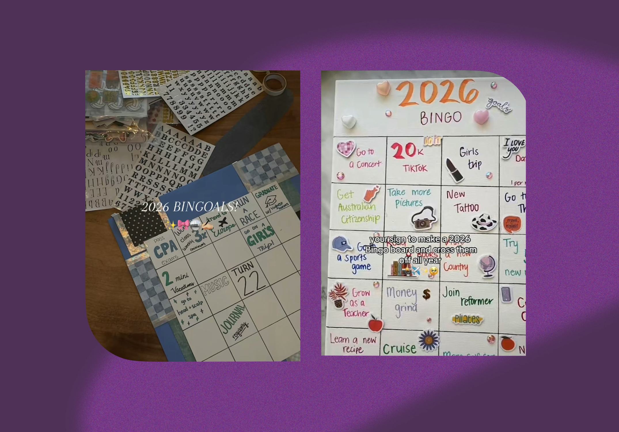 This is your sign to make a "bingo vision board" for 2026.