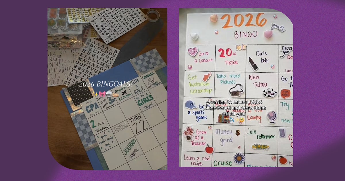 Make New Year's Resolutions Low-Pressure With A "Bingo Vision Board"