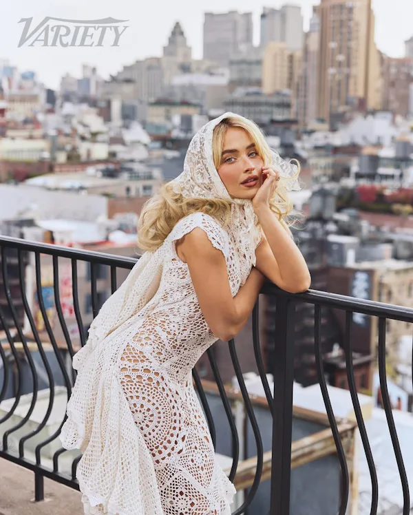 Sabrina Carpenter wore a sheer lace dress for her 'Variety' cover shoot.