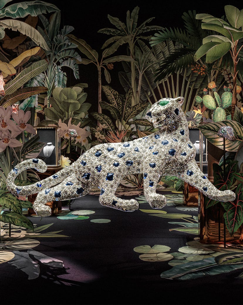 A Cartier Panthère piece atop the new Cartier exhibition space