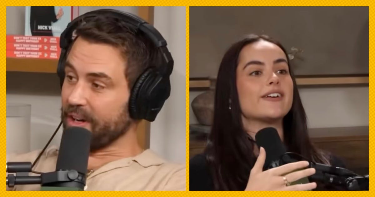 Two podcasters discuss a recent plane flight. 