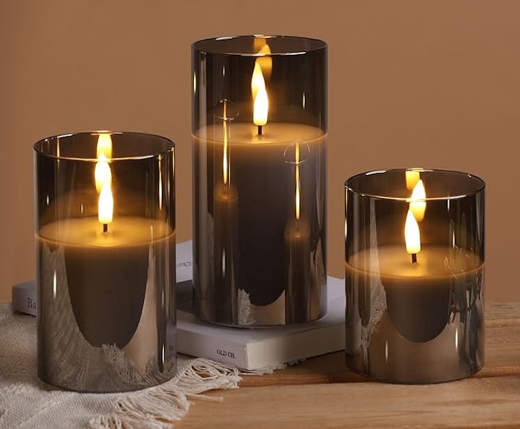 Eywamage Glass Flameless Candles (3-Pack)