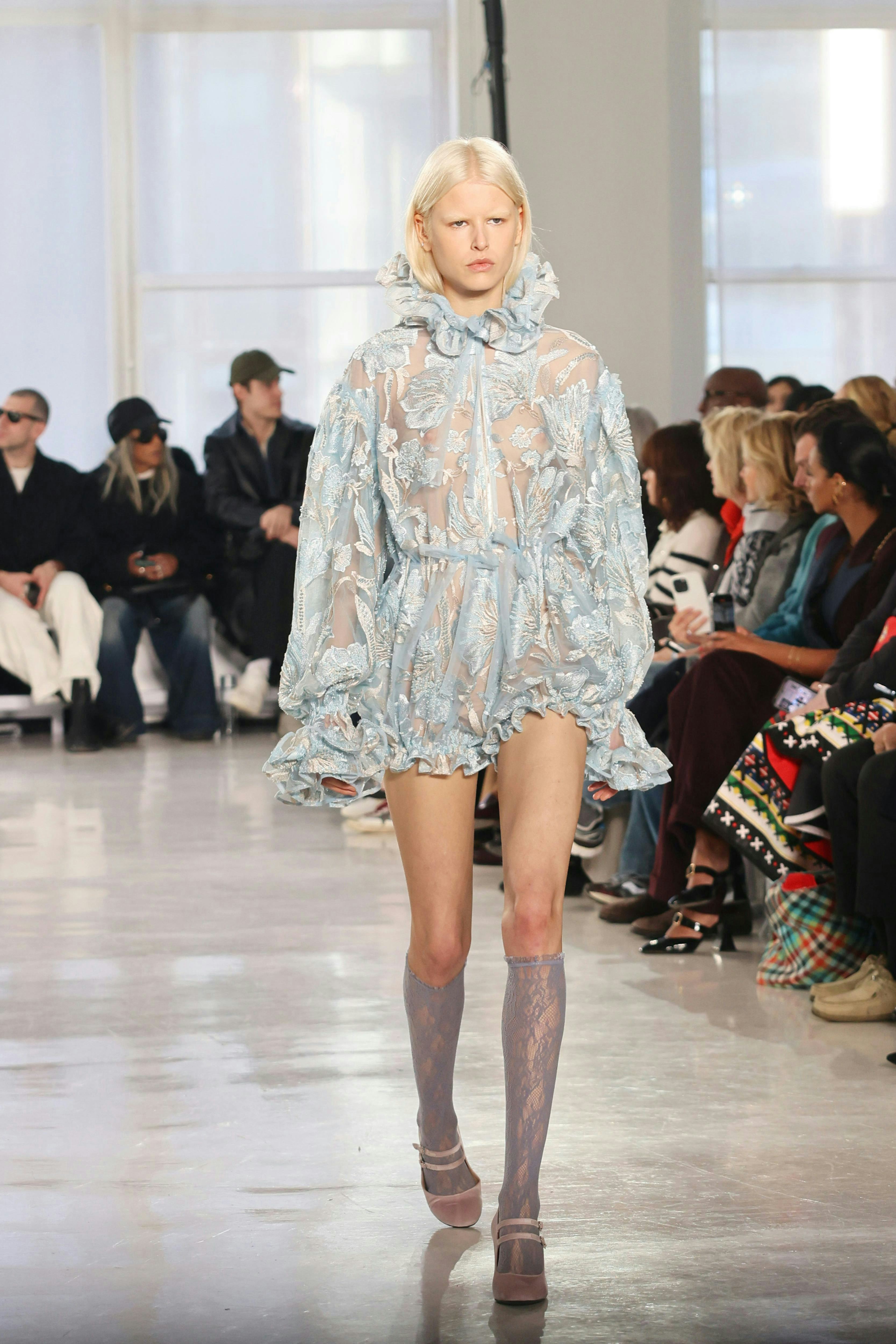 A model walks the runway at the Aknvas front row during February 2025 New York Fashion Week on Febru&hellip;