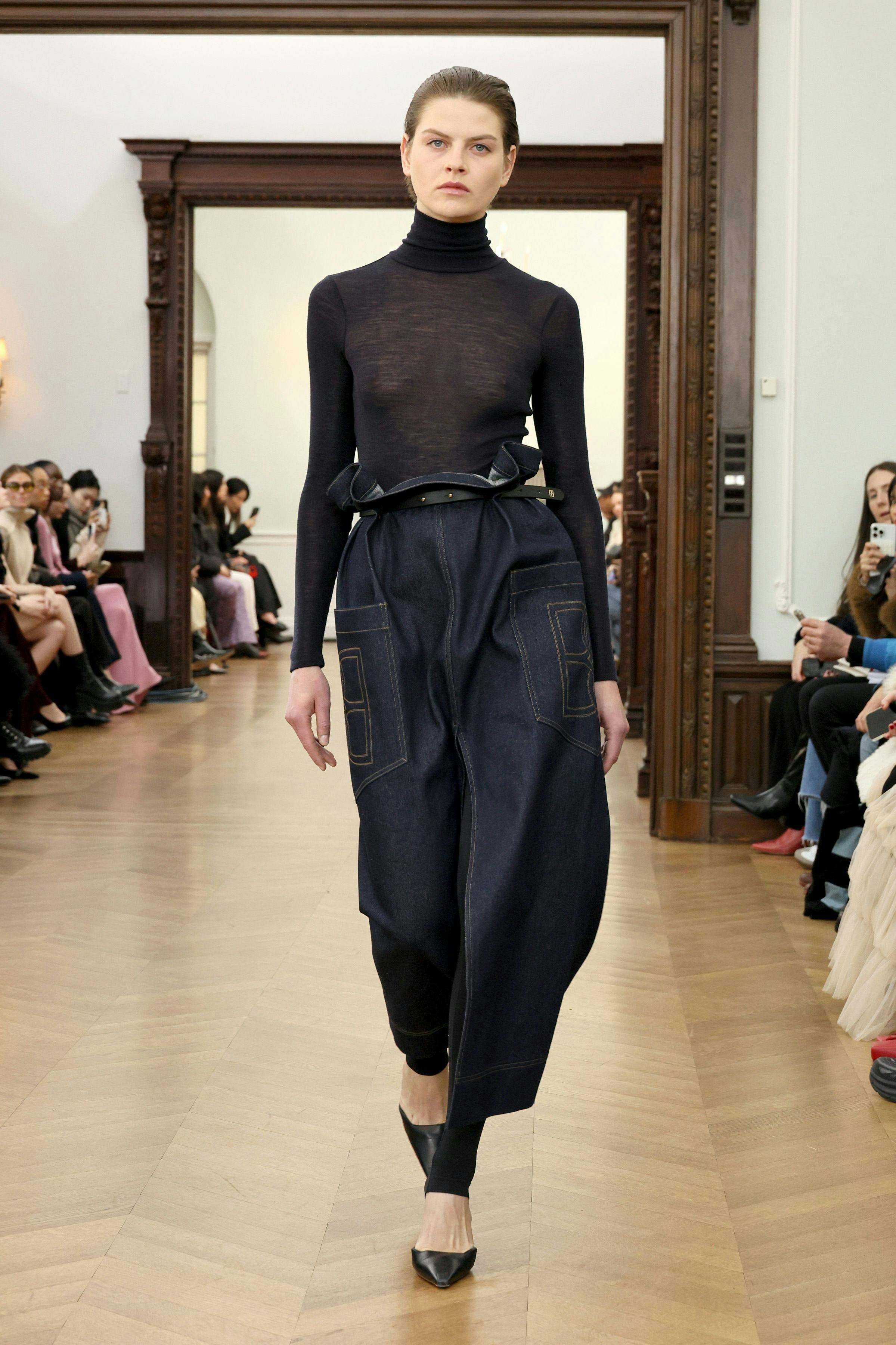 A model walks the runway at the Bevza fashion show during New York Fashion Week on February 14, 2024&hellip;