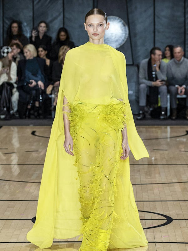 A model walks the runway during the Lapointe Ready to Wear Fall/Winter 2025-2026 fashion show as pa…