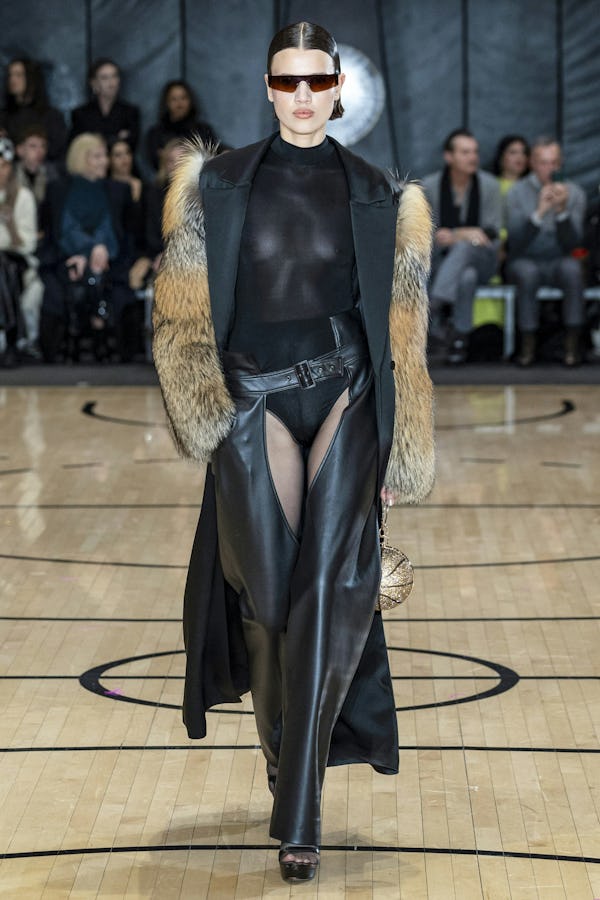 A model walks the runway during the Lapointe Ready to Wear Fall/Winter 2025-2026 fashion show as par…