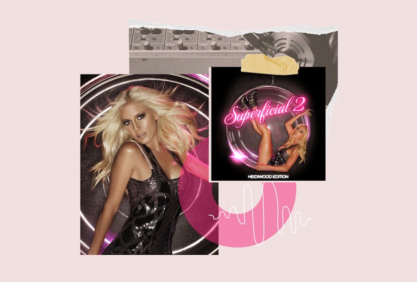 A photo of Heidi Montag collaged with the cover art for 'Superficial 2.'