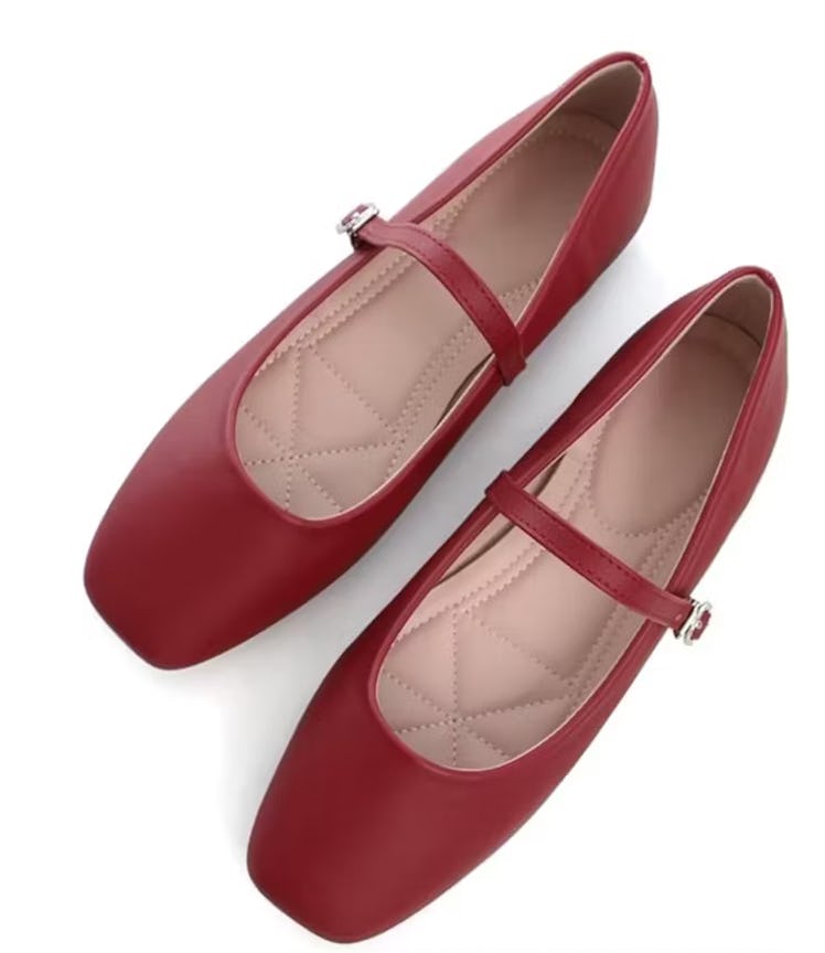 TN TANGNEST Square Toe Mary Jane Flats