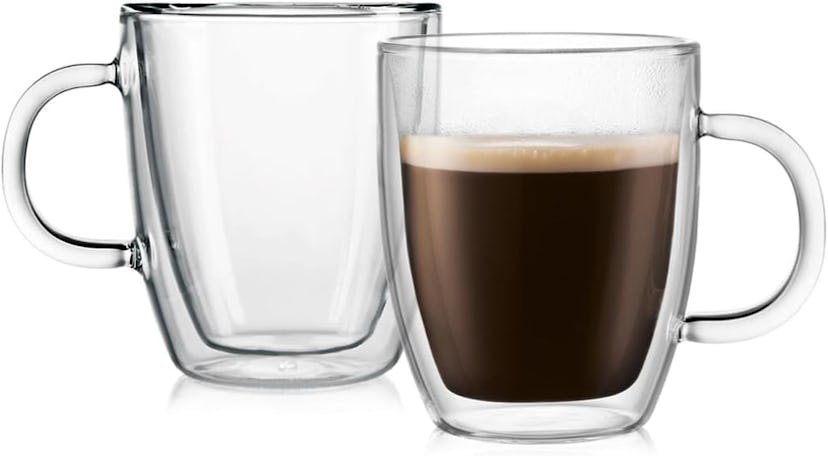 Bodum Bistro Double-Wall Insulated Glass Mugs, 10 Oz. (Set Of 2)