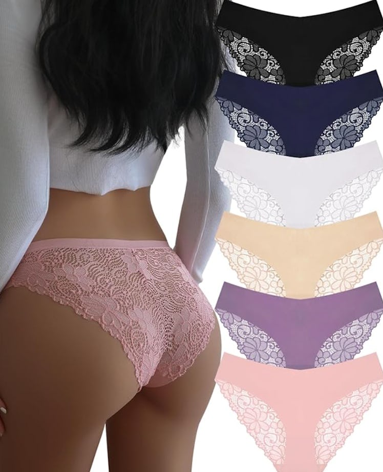 DHFBABY Cheeky Seamless Lace Underwear (6-Pack)