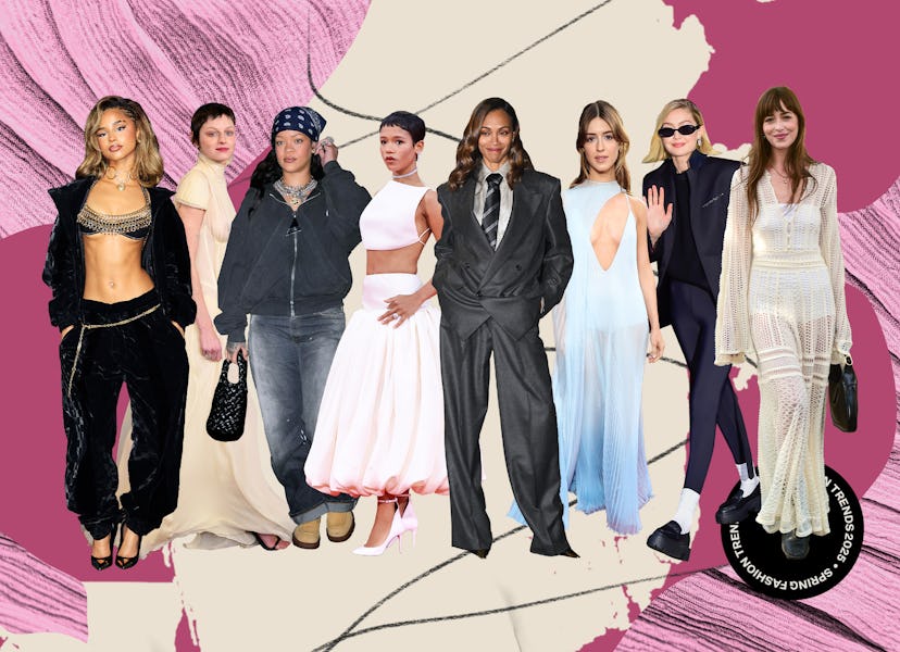 Rihanna, Gigi Hadid, Dakota Johnson, and more celebrities wearing spring 2025's biggest fashion tren...