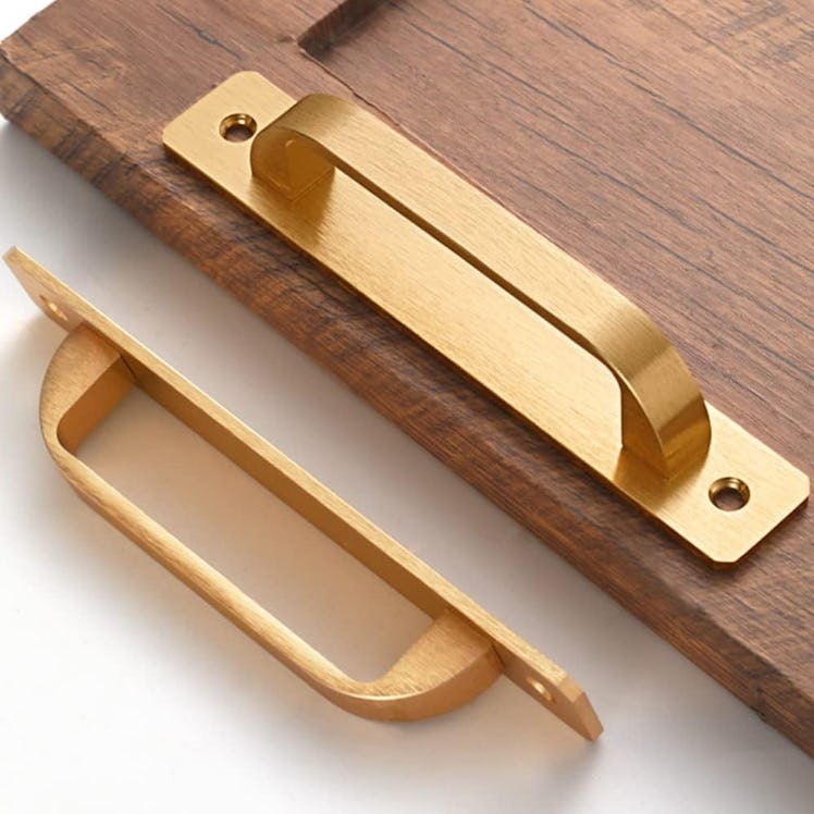 Westablize Brushed Gold Square Cabinet Handles (2-Pack) 