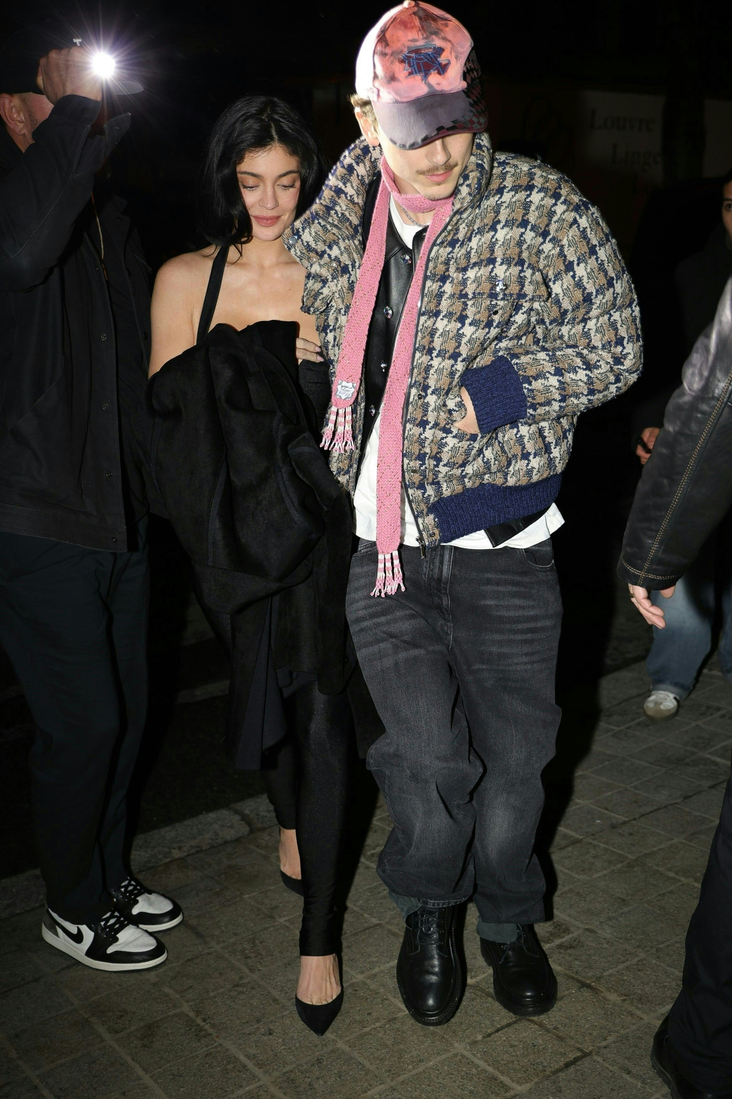 Kylie Jenner wore a cleavage-baring LBD for date night with Timothée Chalamet.