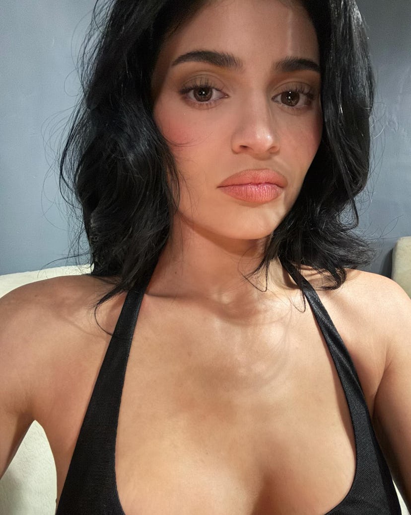 Kylie Jenner wore a cleavage-baring LBD for date night with Timothée Chalamet.