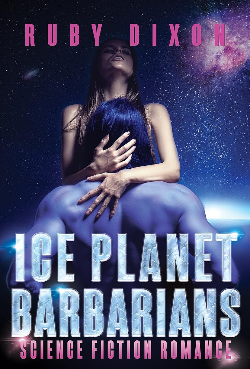 Cover of 'Ice Planet Barbarians' by Ruby Dixon, a kindle unlimited smut book in a list of weird spic...