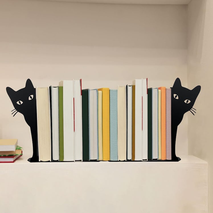 Ecqizer Peeping Cats Bookends (Set of 2)