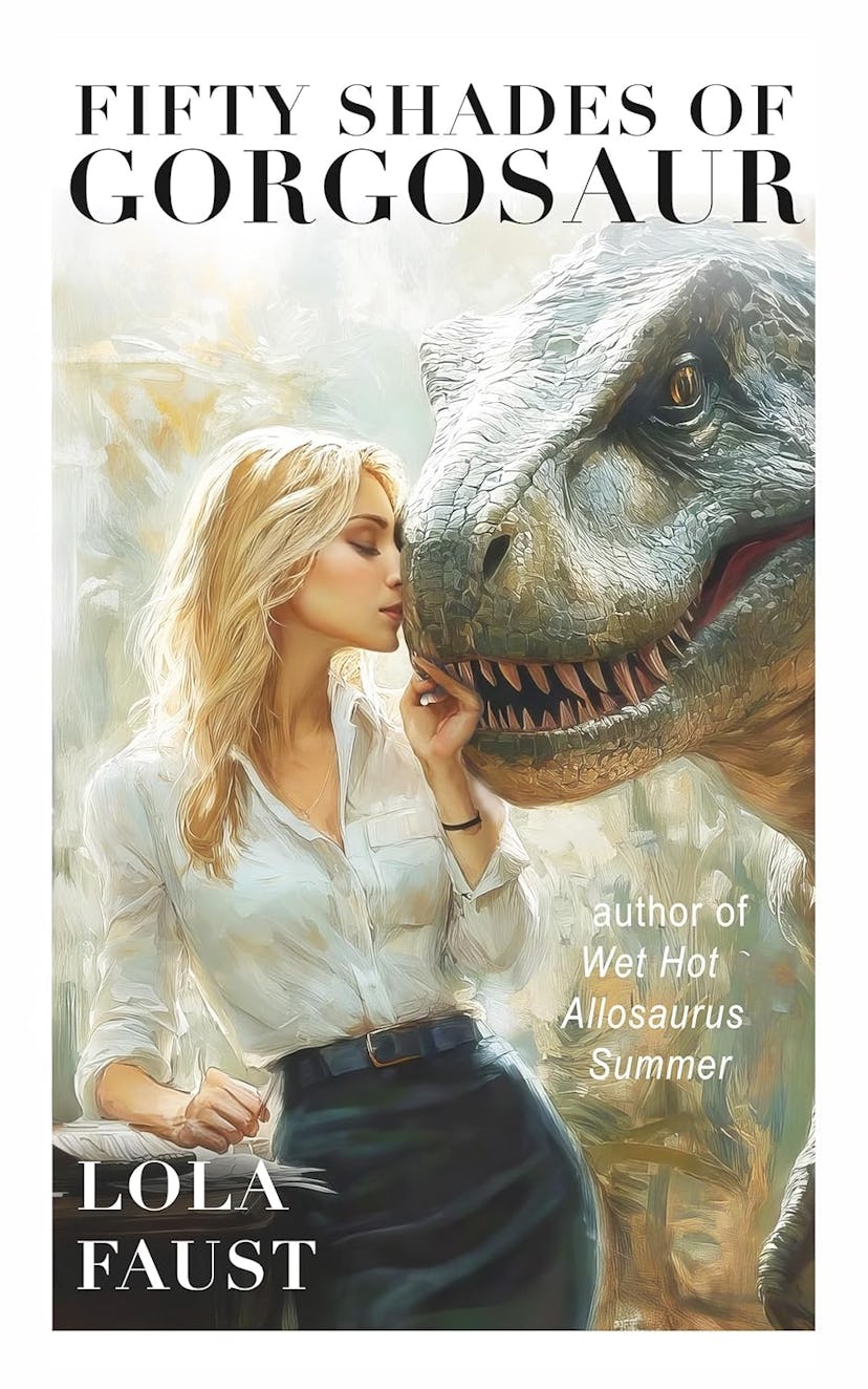 'Fifty Shades of Gorgosaur' by Lola Faust, a kindle unlimited smut book in a list of weird spicy boo...