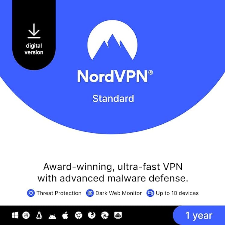 NordVPN Standard VPN & Cybersecurity Software - 1 Year