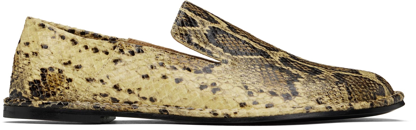 AMI Paris Beige Leather Midi Slippers