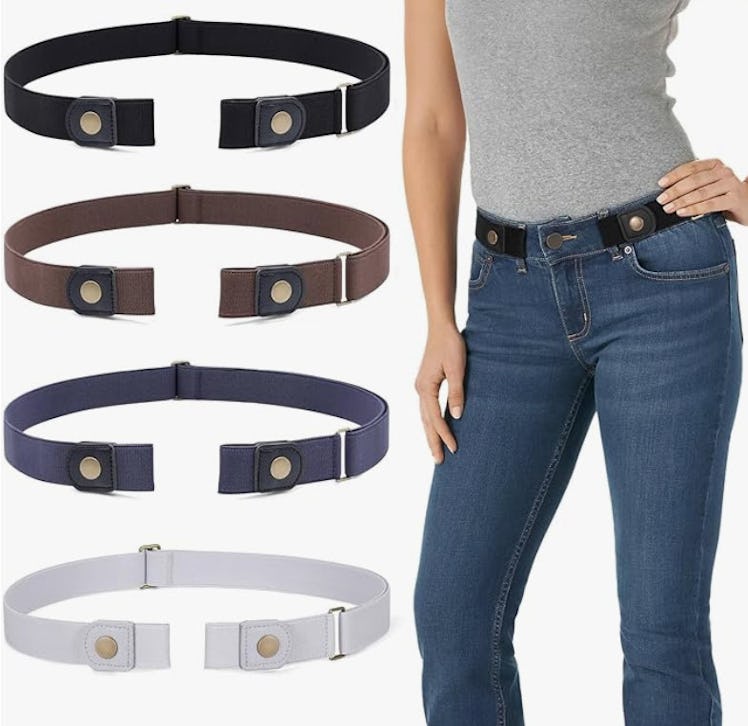 WERFORU No-Buckle Invisible Stretch Elastic Belt (4-Pack)