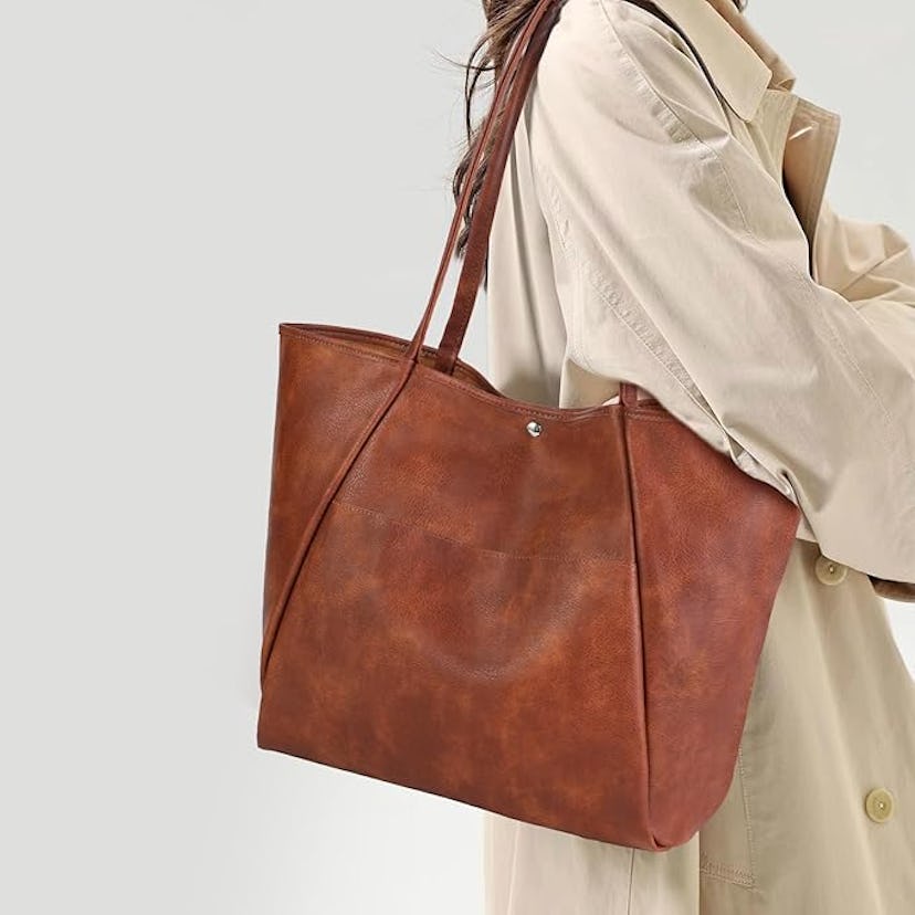 monrich Vegan Leather Tote Bag