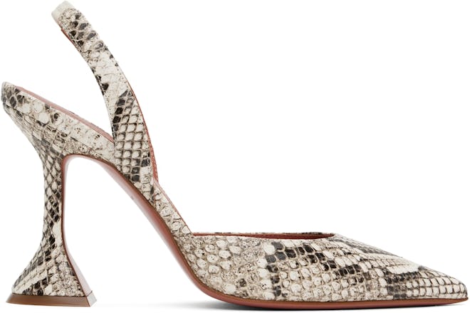 Amina Muaddi Khaki Holli Sling Heels