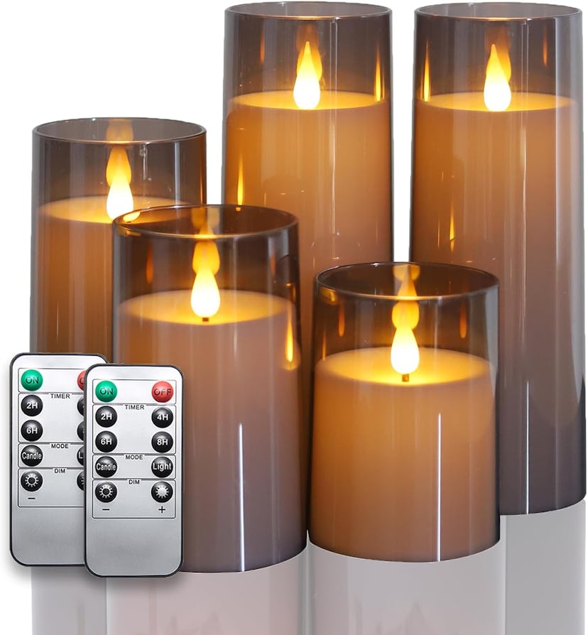  Fo32won Flameless Pillar Candles (Set of 5)