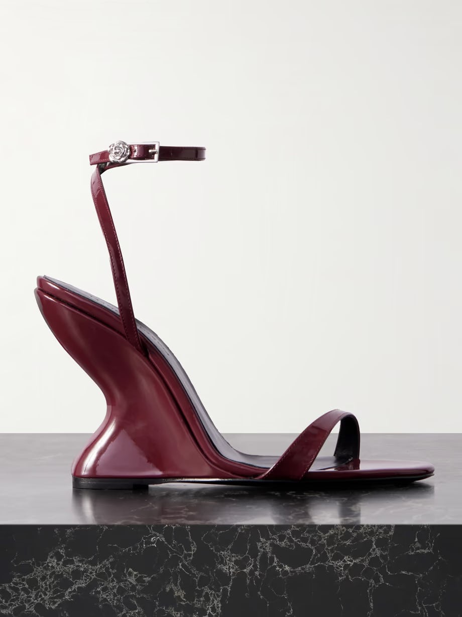 Magda Butrym Patent-Leather Wedge Sandals
