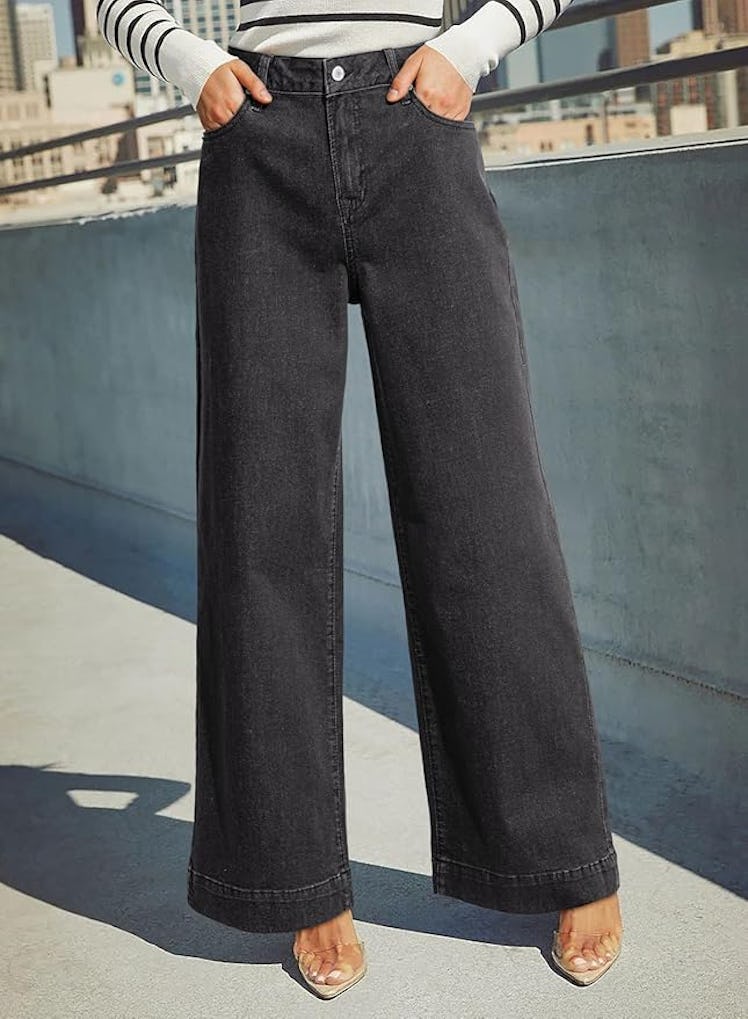 Dokotoo Casual High-Waisted Wide-Leg Jeans