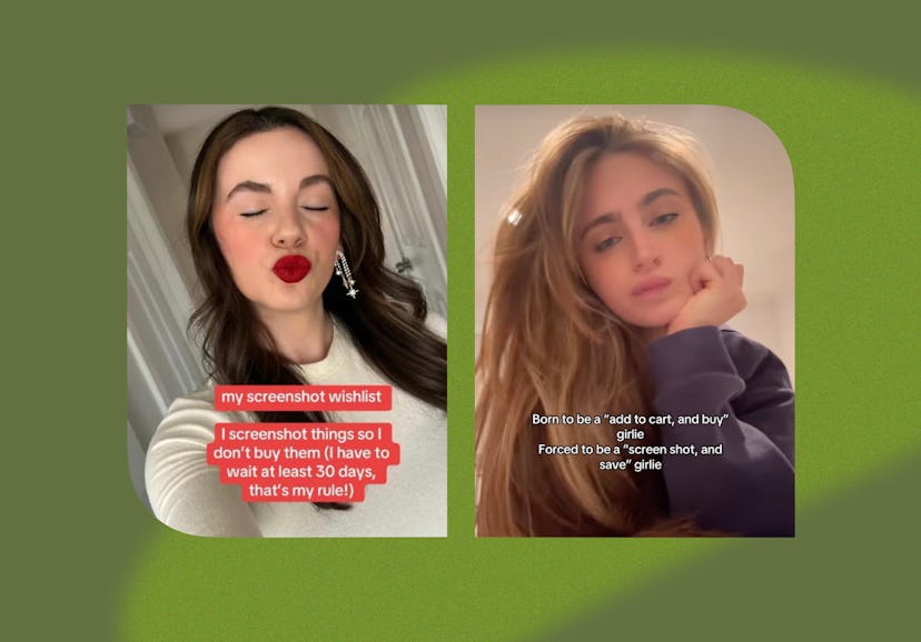 How to save money by screenshotting instead of buying items you want.