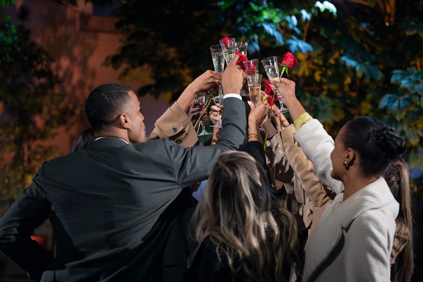 Grant and his Bachelor cast. Photo via ABC