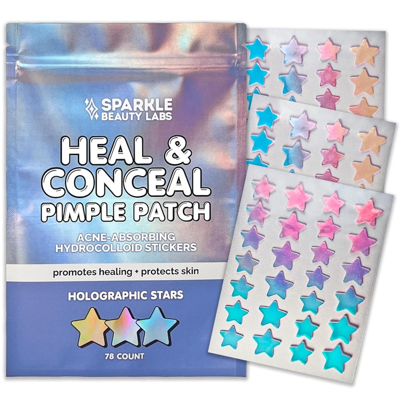 Sparkle Beauty Labs Holographic Star-Shaped Acne Patches (78-Pack) 