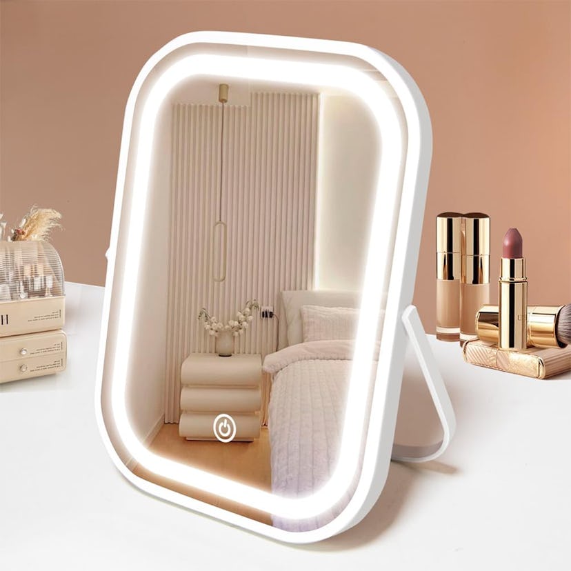 YEKKOPT Travel Makeup Mirror with Lights