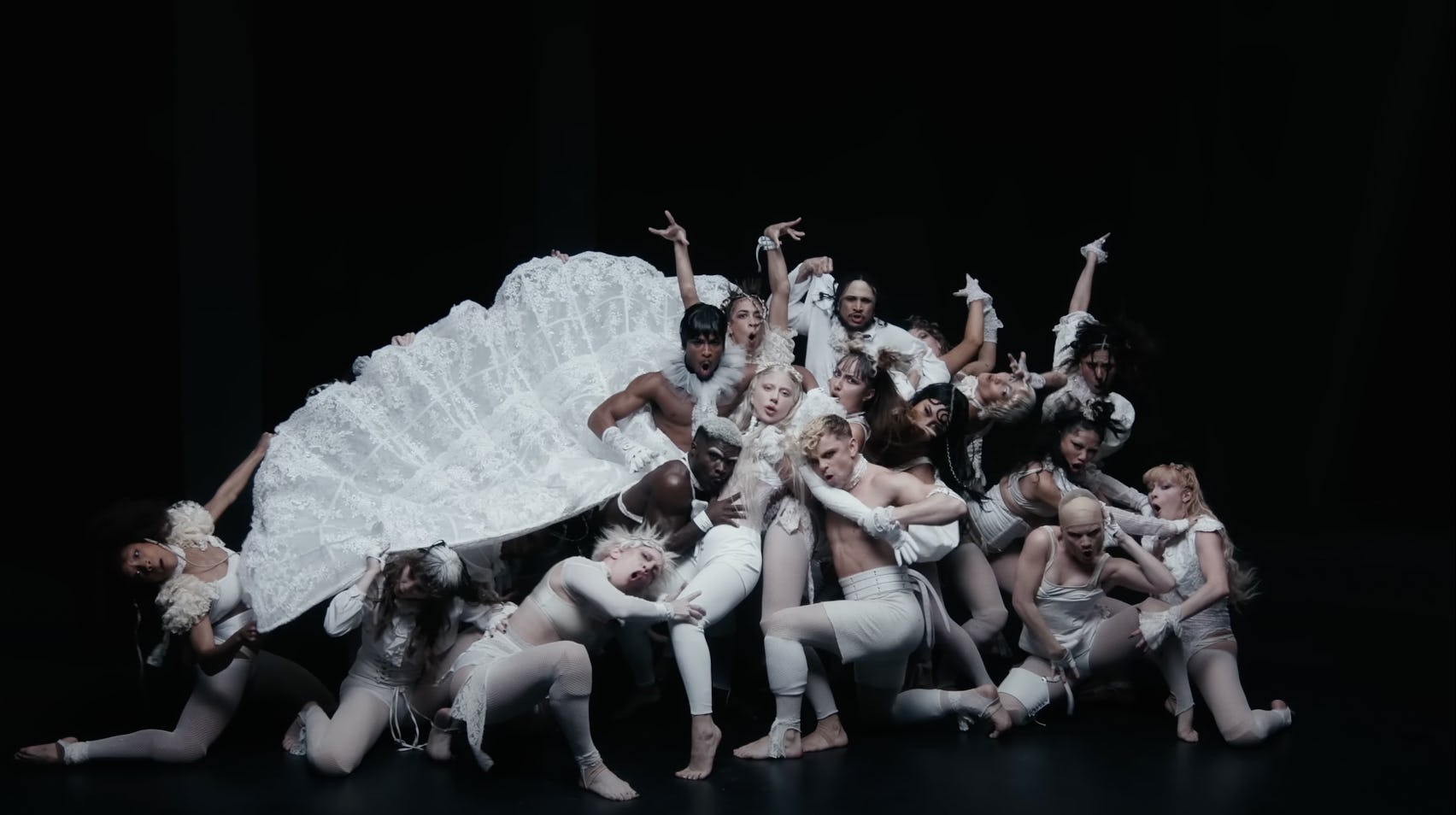 Lady Gaga and dancers in the &ldquo;Abracadabra&rdquo; video