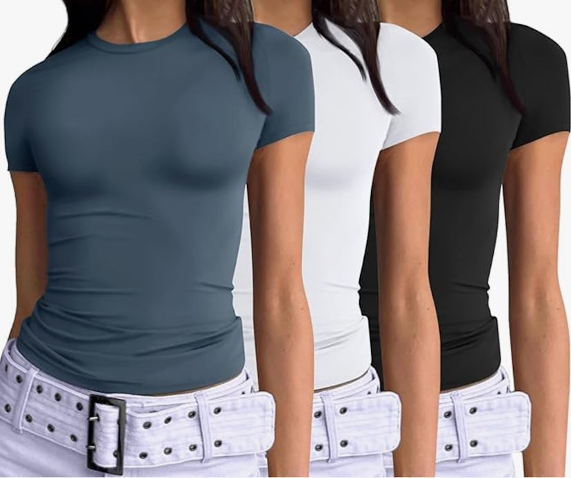 AUTOMET Slim Fit Crop Tops (3-Pack)