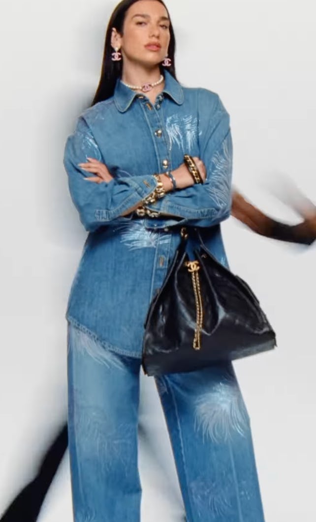 Dua Lipa wore a knit bra as a top.