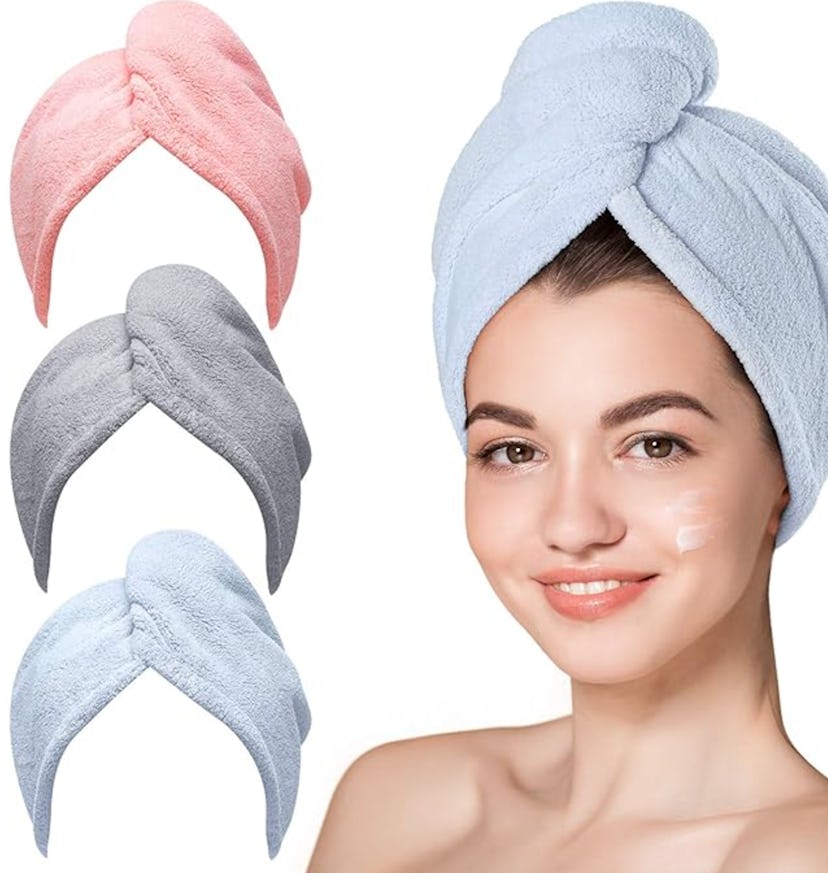 Hicober Microfiber Hair Towels (3-Pack)