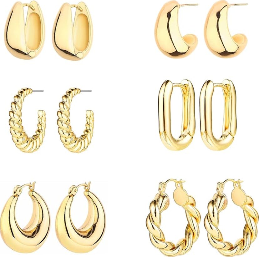 ALLHOLA Hoop Earrings Set (6-Pairs)