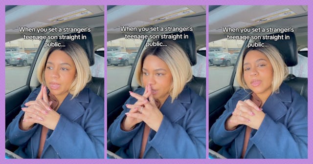 A woman sits in a car talking into the camera. She wonders if she went too far by confronting a rude...