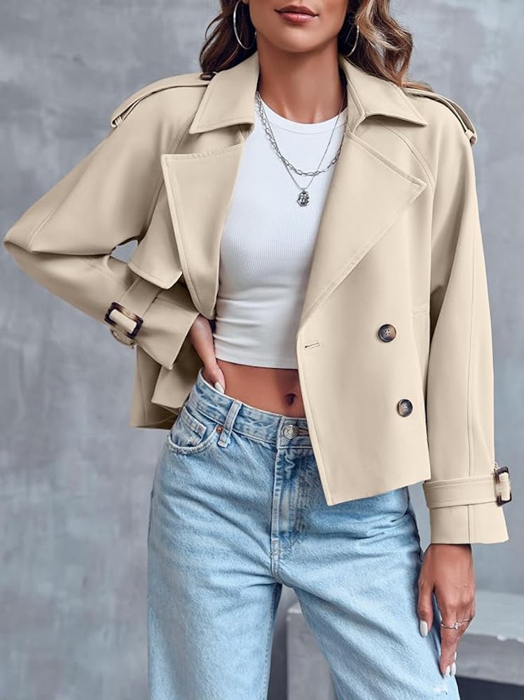 Saodimallsu Crop Trench Coat