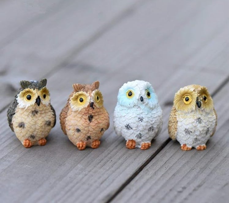 Danmu Mini Owl Garden Decor (4-Pack)