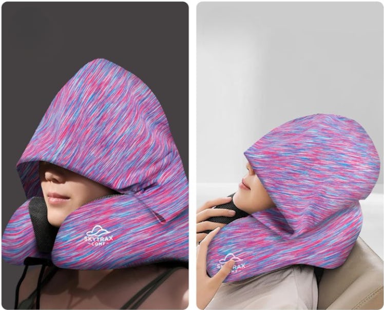 SKYTRAX Travel Pillow With Extra-Large Hood